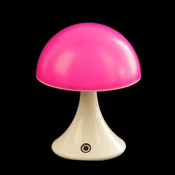 Лампа настольная "Гриб" 2W LED (МИКС цветов, сенс.кнопка, АКБ, USB) 12х12х15 см