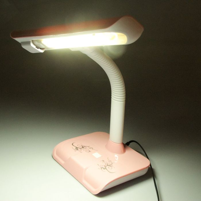 Лампа настольная LED 5Вт "Узоры" розовая 40х30х15 см