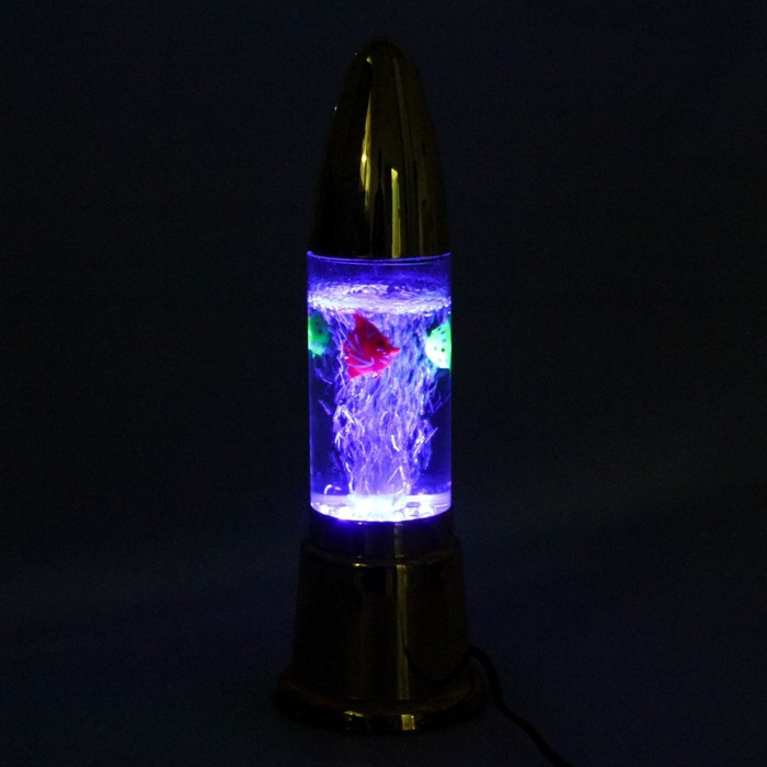 Светильник водяной "Ракета" золото 12x12x40 см