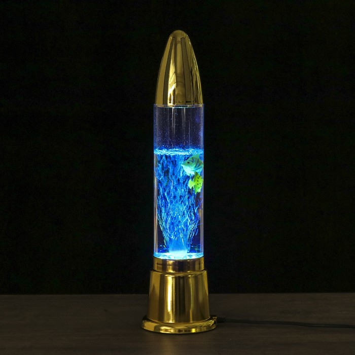 Светильник водяной "Ракета" золото 12x12x49 см