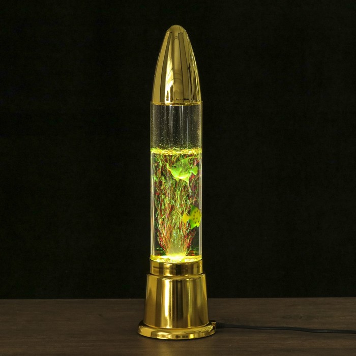 Светильник водяной "Ракета" золото 12x12x49 см