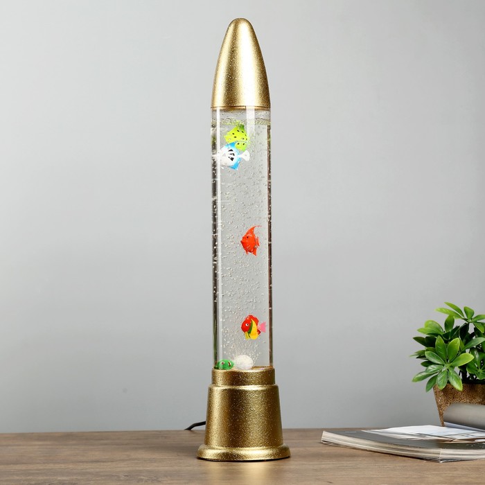 Светильник водяной "Ракета" золото 12x12x58 см