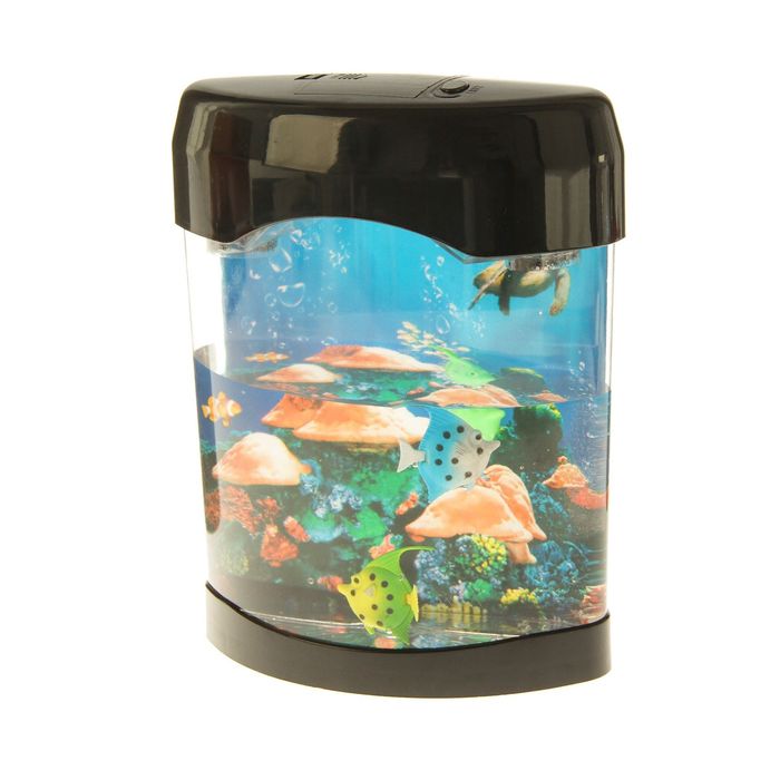 Светильник аквариум "Морской риф" черный (2 режима работы, 220V/3AA) 9x17,5x22 см