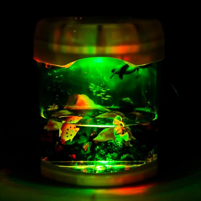 Светильник-аквариум "Морской риф", белый, 2 режима работы, 220V/3AA