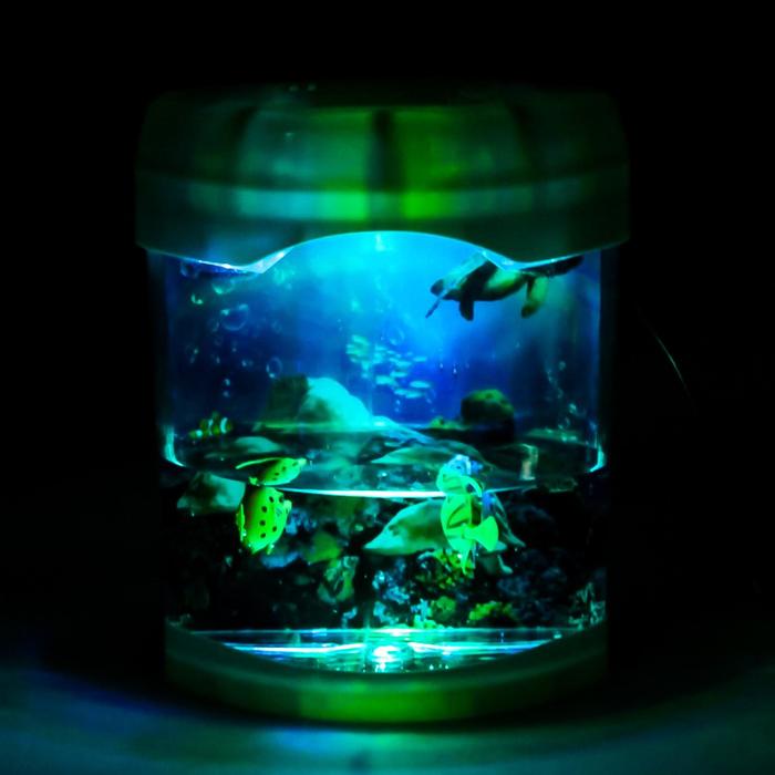 Светильник-аквариум "Морской риф", белый, 2 режима работы, 220V/3AA