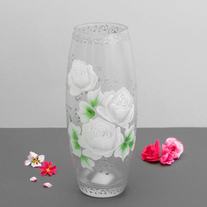 Ваза "Белые розы" 25 см