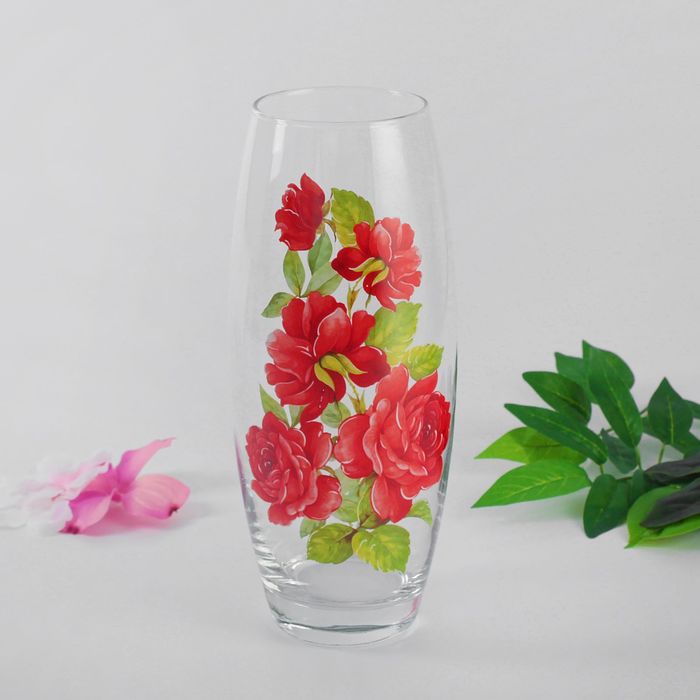 Ваза для цветов "Алая роза"d-7,5х11х26 см