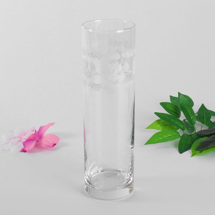 Ваза для цветов "Букет белых роз" цилиндр, 26,5 см