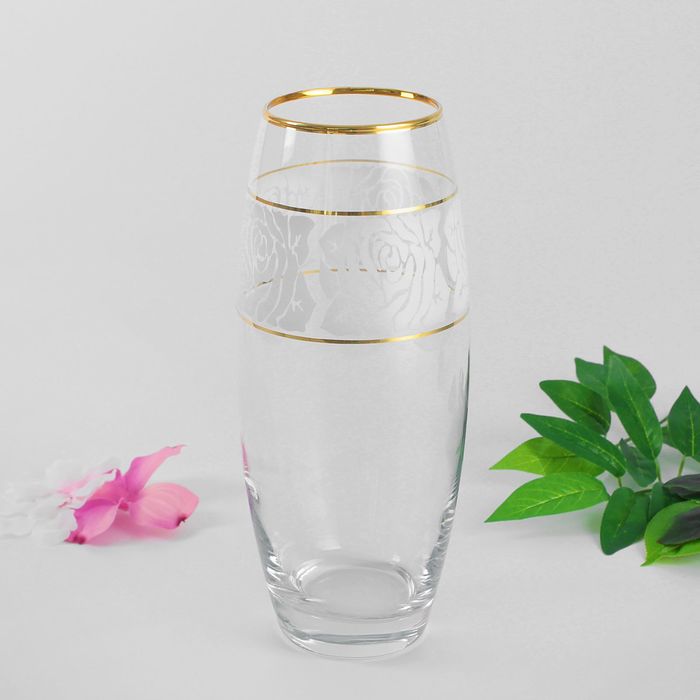 Ваза для цветов "Белые розы" d-7,5х11х26 см