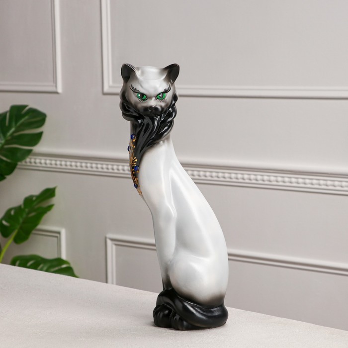 Копилка "Кошка Иден" стразы, серая