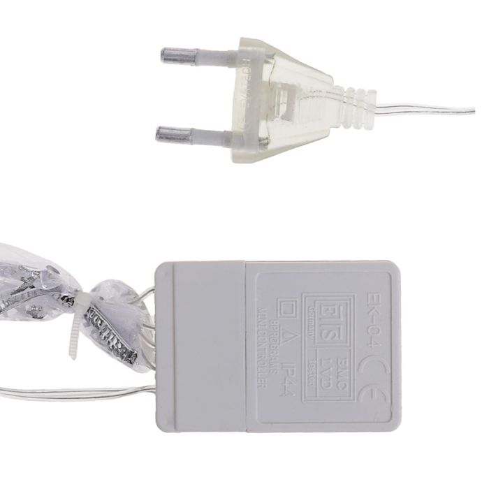 НИТЬ Лента "Снежинки серебристые" 9 м, ширина 6 см, LED-72-220V, кон. 8 р. БЕЛЫЙ