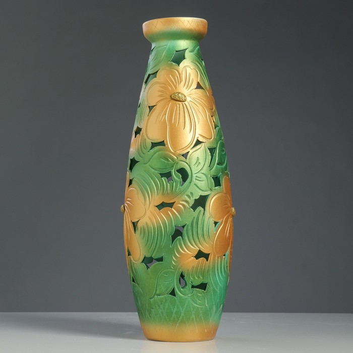 Ваза напольная "Юность" роспись, шёлкография, резная