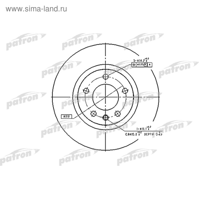 фото Диск тормозной patron pbd2720