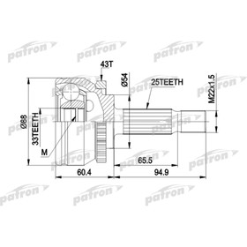 

Шрус наружный Patron PCV3416