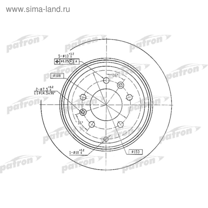 фото Диск тормозной patron pbd2582