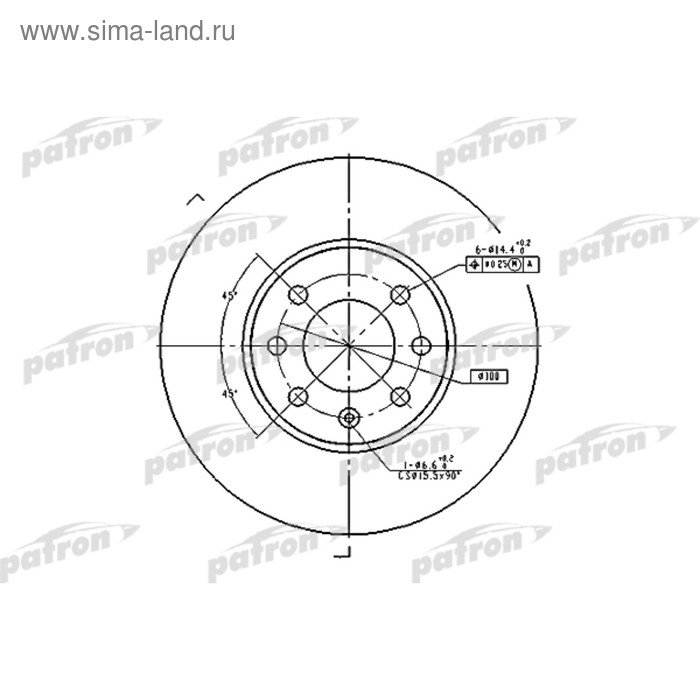 фото Диск тормозной patron pbd1609