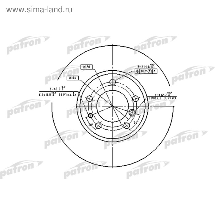 фото Диск тормозной patron pbd2556