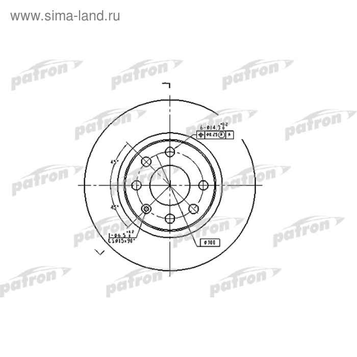 фото Диск тормозной patron pbd1625