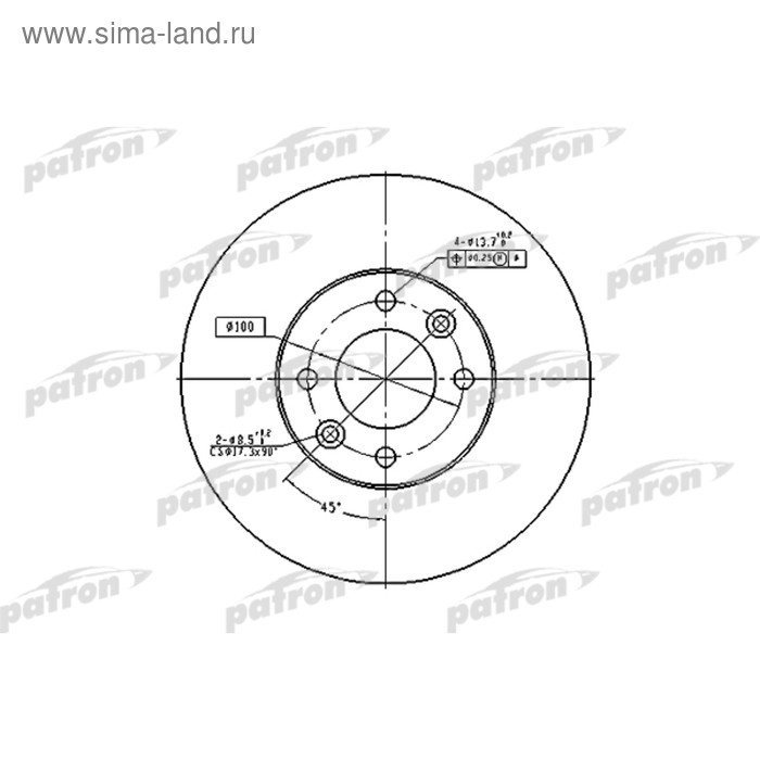 фото Диск тормозной patron pbd1032