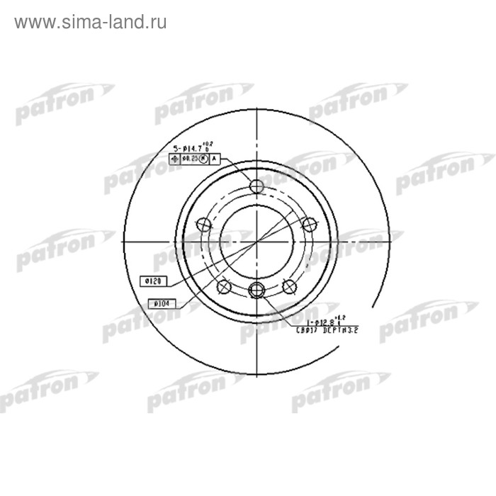 фото Диск тормозной patron pbd1537