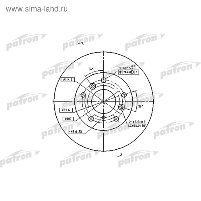 фото Диск тормозной patron pbd2571