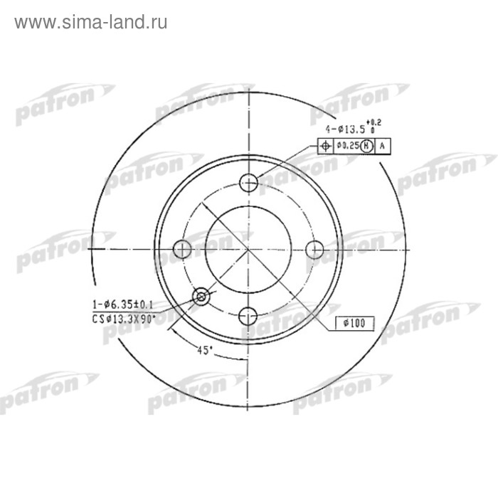 фото Диск тормозной patron pbd1517