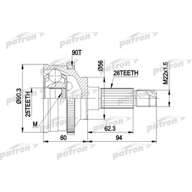 

Шрус наружный Patron PCV1278