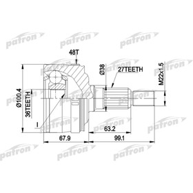 

Шрус наружный Patron PCV1373
