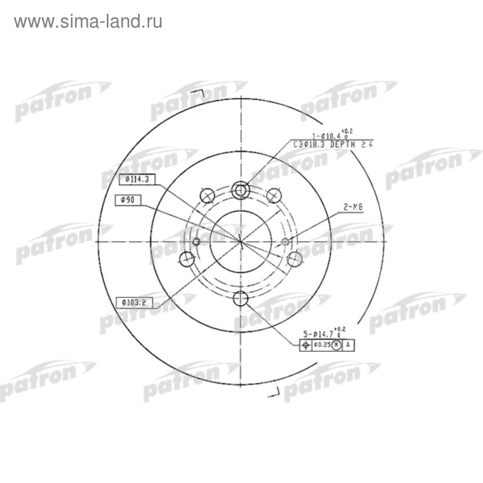 фото Диск тормозной patron pbd7005