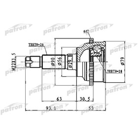 

Шрус наружный Patron PCV1016