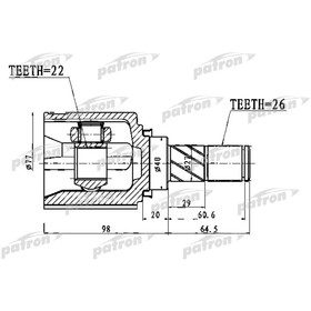 

Шрус внутренний Patron PCV1028