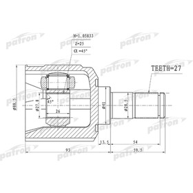 

Шрус внутренний Patron PCV1160