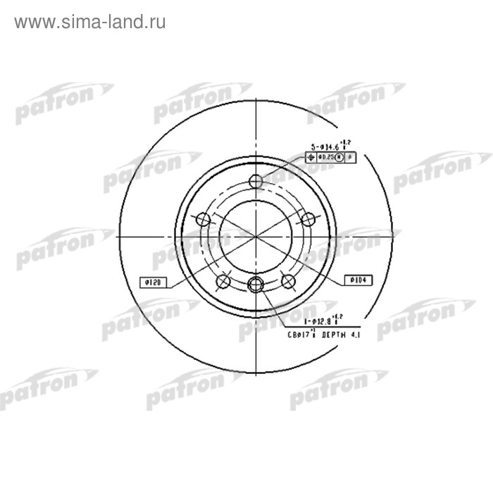 фото Диск тормозной patron pbd2769