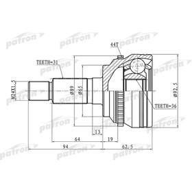 

Шрус наружный Patron PCV1366