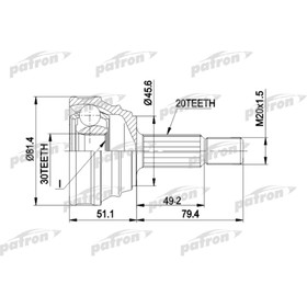 

Шрус наружный Patron PCV1034