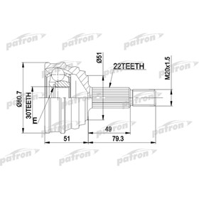 

Шрус наружный Patron PCV1049