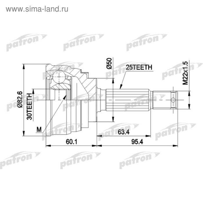 фото Шрус наружный patron pcv1191