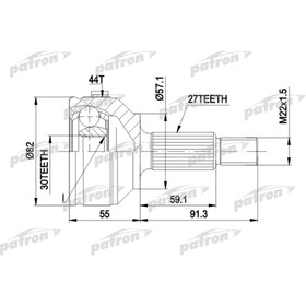 

Шрус наружный Patron PCV1201