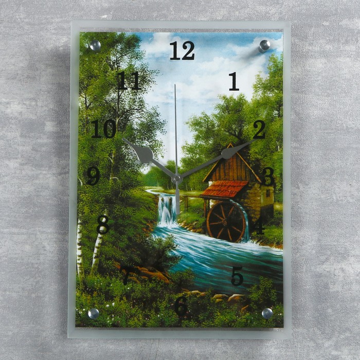 Часы настенные прямоугольные "Домик", 25х35 см микс