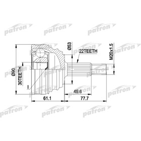 

Шрус наружный Patron PCV1009