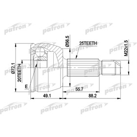 

Шрус наружный Patron PCV1283