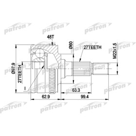 

Шрус наружный Patron PCV1298