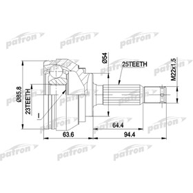 

Шрус наружный Patron PCV1404