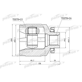 

Шрус внутренний Patron PCV1353