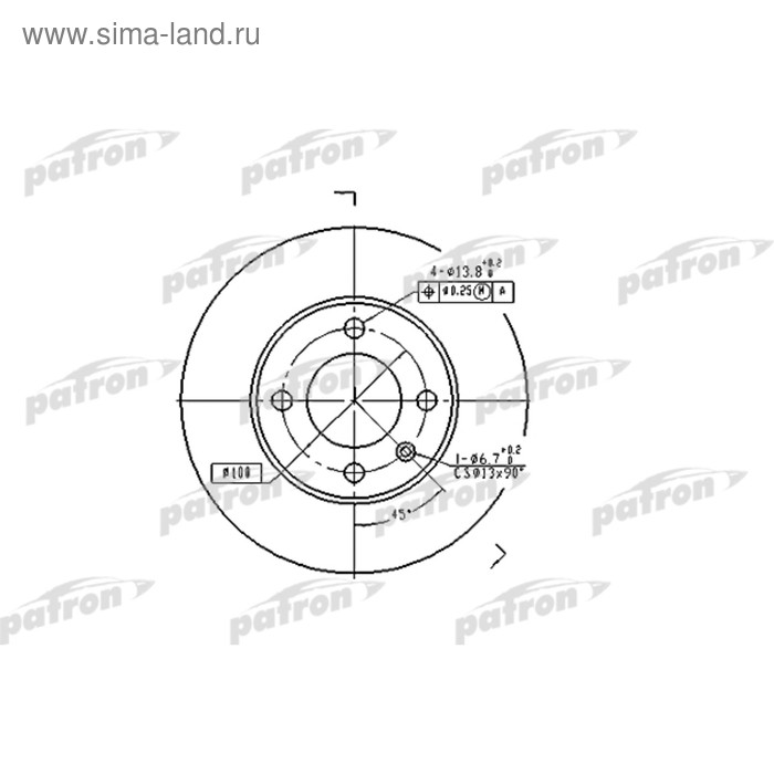 фото Диск тормозной patron pbd1516