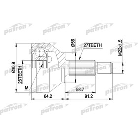 

Шрус наружный Patron PCV1417