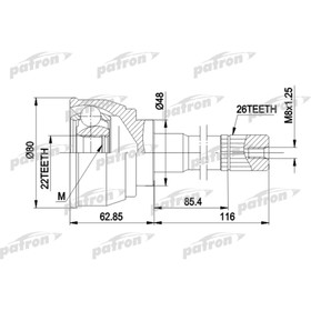 

Шрус наружный Patron PCV1380