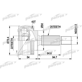 

Шрус наружный Patron PCV4306