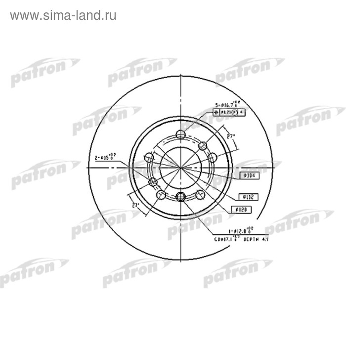 фото Диск тормозной patron pbd4187