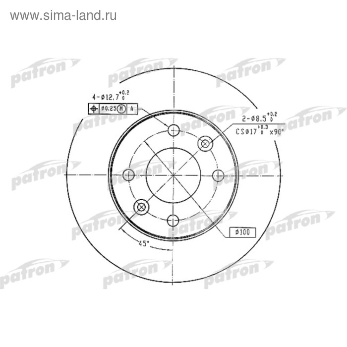 фото Диск тормозной patron pbd1016